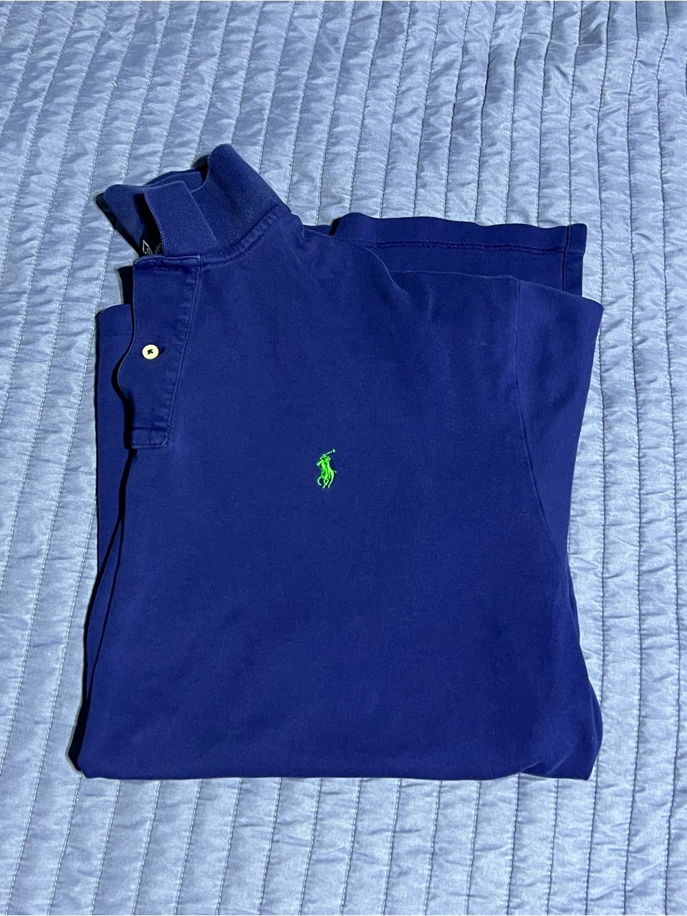 Ralph Lauren Men Navy Polo with Lime Green Pony. XL size